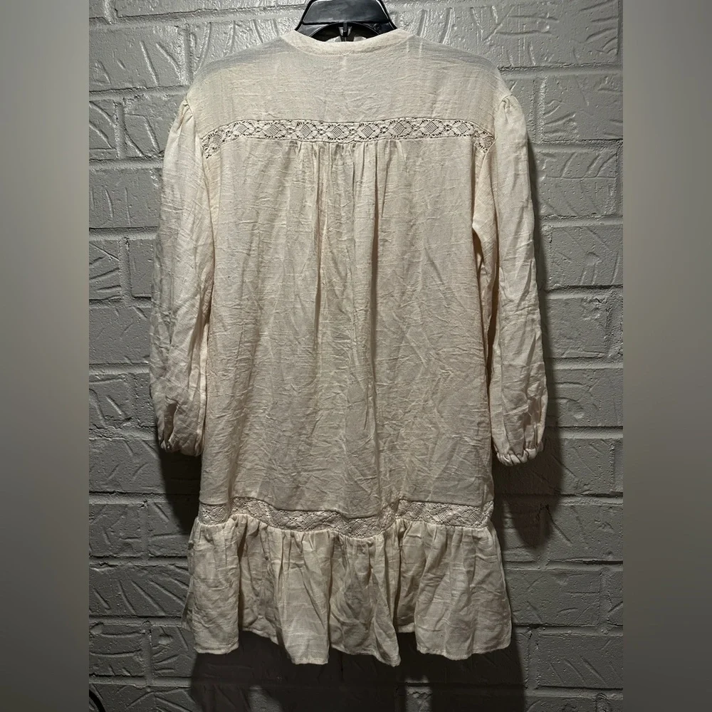 New Free Peope Rugged Beauty Boho Swing Dress in Ecru Size XS